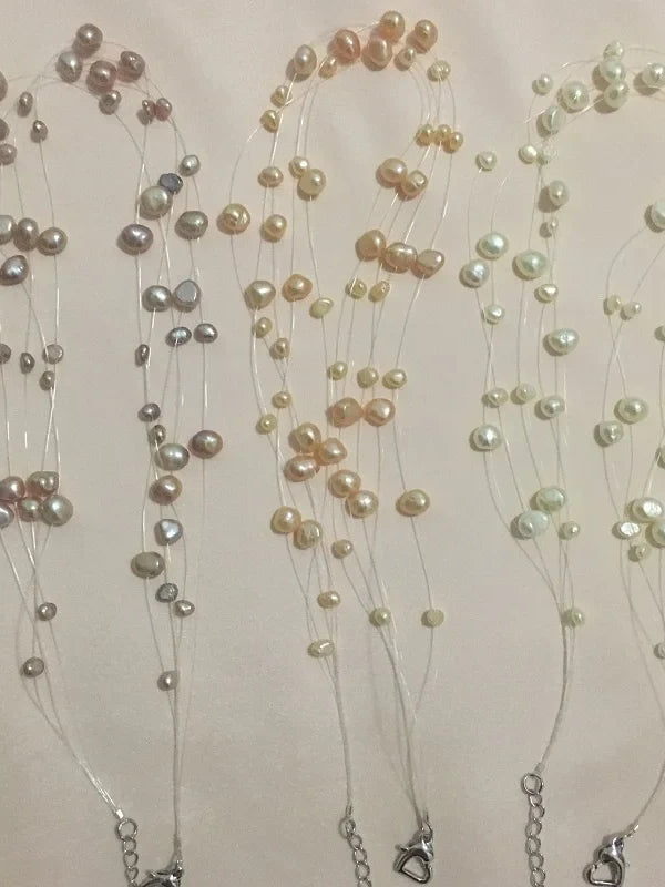 Multi-Strand Pearl-Style Illusion Choker